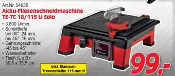 Zgonc Akku-Fliesenschneidmaschine TE-TC 18/115 Li Solo Angebot