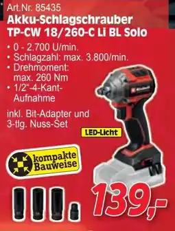 Zgonc Akku-Schlagschrauber TP-CW 18/260-C Li BL Solo Angebot