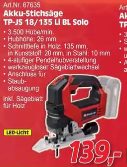 Zgonc Akku-Stichsäge TP-JS 18/135 Li BL Solo Angebot
