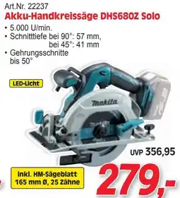 Zgonc Akku-Handkreissäge DHS680Z Solo Angebot