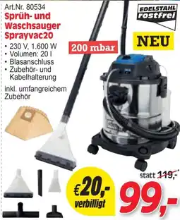 Zgonc Sprüh- und Waschsauger Sprayvac20 Angebot