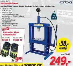 Zgonc Werkstatt-Presse Angebot