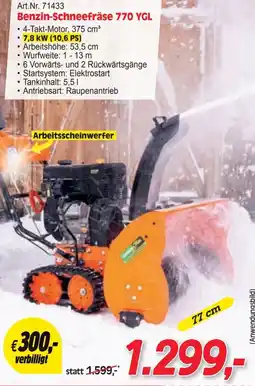 Zgonc Benzin-Schneefräse 770 YGL Angebot