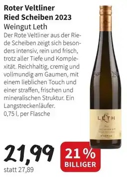 Eurogast Grissemann Roter Veltliner Ried Scheiben 2023 Angebot