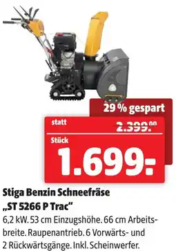 Eurogast Grissemann Stiga Benzin Schneefräse ,,ST 5266 P Trac" Angebot