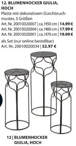 Dehner blumenhocker giulia, hoch Angebot