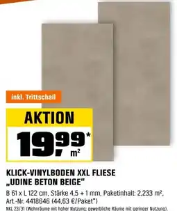 OBI Klick-vinylboden xxl fliese ,,udine beton beige" Angebot