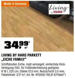 OBI Living by haro parkett ,,eiche family" Angebot