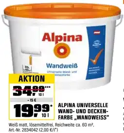 OBI Alpina universelle wand- und decken- farbe,,wandweiss" Angebot