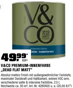 OBI V&co premium-innenfarbe ,,dead flat matt" Angebot