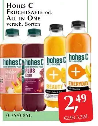 Winkler Markt Hohes c fruchtsäfte od. all in one Angebot