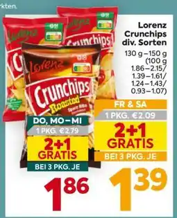 Billa Lorenz Crunchips div. Sorten Angebot