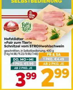Billa Hofstädter Fair zum Tier! Schnitzel vom Strohwohlschwein Angebot