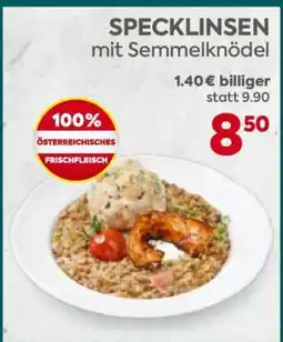 Billa SPECKLINSEN mit Semmelknödel Angebot