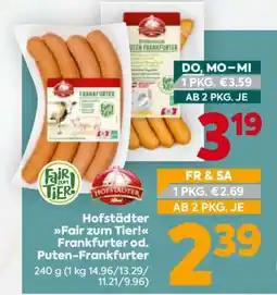 Billa Hofstädter Fair zum Tier! Frankfurter od. Puten-Frankfurter Angebot