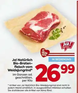Billa Ja! Natürlich Bio-Bratenfleisch vom Weidejungrind Angebot