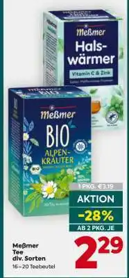 Billa Meßmer Tee div. Sorten Angebot