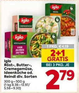 Billa Iglo Röst-, Butter-, Cremegemüse, Ideenküche od. Reindl div. Sorten Angebot