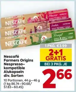 Billa Nescafé Farmers Origins Nespresso-kompatible Alukapseln div. Sorten Angebot