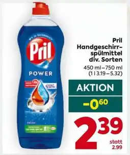 Billa Pril Handgeschirrspülmittel div. Sorten Angebot