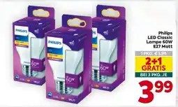 Billa Philips LED Classic Lampe 60W E27 Matt Angebot
