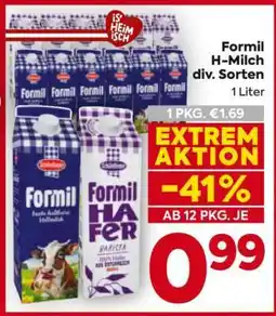 Billa Formil H-Milch div. Sorten Angebot