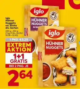 Billa Iglo Hühner Nuggets od. Sticks div. Sorten Angebot