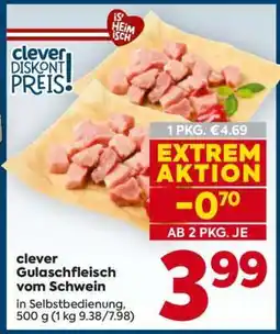 Billa clever Gulaschfleisch vom Schwein Angebot