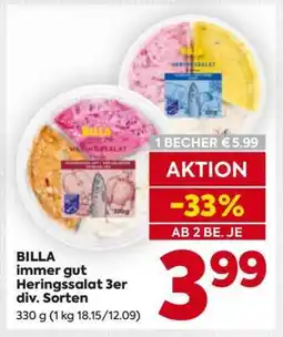 Billa BILLA immer gut Heringssalat 3er div. Sorten Angebot