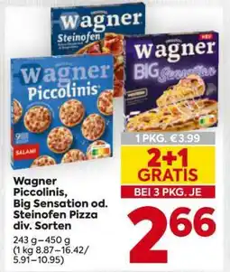 Billa Wagner Piccolinis, Big Sensation od. Steinofen Pizza div. Sorten Angebot