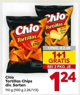 Billa Chio Tortillas Chips div. Sorten Angebot