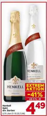 Billa Henkell Sekt div. Sorten Angebot