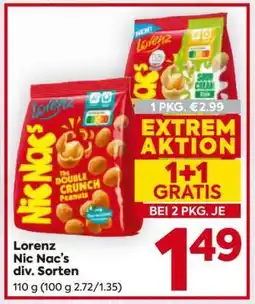 Billa Lorenz Nic Nac's div. Sorten Angebot