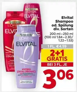 Billa Elvital Shampoo od. Spülung div. Sorten Angebot
