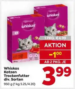 Billa Whiskas Katzen-Trockenfutter div. Sorten Angebot