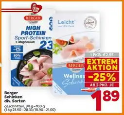 Billa Berger Schinken div. Sorten Angebot