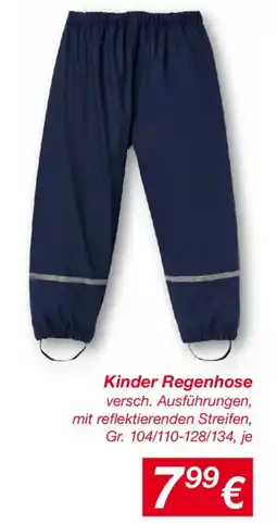 KiK Kinder Regenhose Angebot