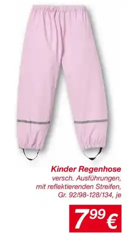 KiK Kinder Regenhose Angebot