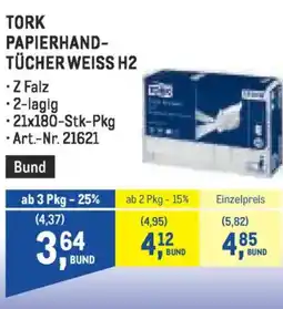 Metro Papierhand- tücher weiss h2 Angebot