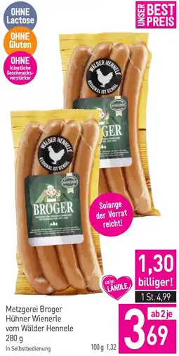 Sutterlüty Metzgerei Broger Hühner Wienerle vom Wälder Hennele Angebot