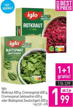 Sutterlüty Iglo Rotkraut, Cremespinat, Cremespinat laktosefrei oder Blattspinat Zwutschgerl Angebot