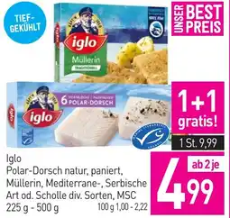 Sutterlüty iglo Polar-Dorsch natur, paniert, Müllerin, Mediterrane-, Serbische Art od. Scholle Angebot