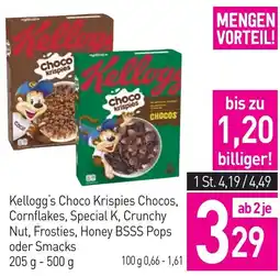 Sutterlüty Kellogg's Choco Krispies Chocos, Cornflakes, Special K, Crunchy Nut, Frosties, Honey BSSS Pops oder Smacks Angebot