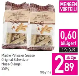 Sutterlüty Maitre Patissier Suisse Original Schweizer Nuss-Stängeli Angebot