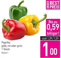 Sutterlüty Paprika gelb, rot oder grün Angebot