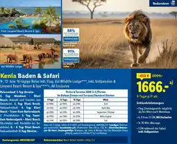 Lidl Reisen Kenia Baden & Safari Angebot