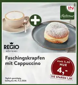 Interspar Faschingskrapfen mit Cappuccino Angebot