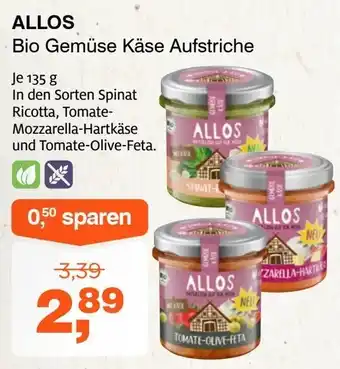 Allos Bio Gemüse Käse Aufstriche
