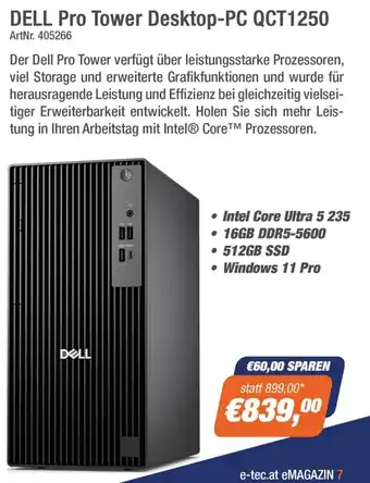 DELL Pro Tower Desktop-PC QCT1250
