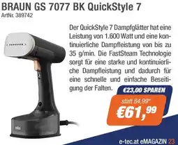 e-tec Braun gs 7077 bk quickstyle 7 Angebot